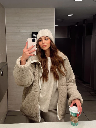 Celandria – Chaqueta de forro polar tipo oso para mujer, de gran tamaño