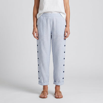 Women's Striped Wide Leg Pants Relaxed Fit Summer Trousers - Image 2