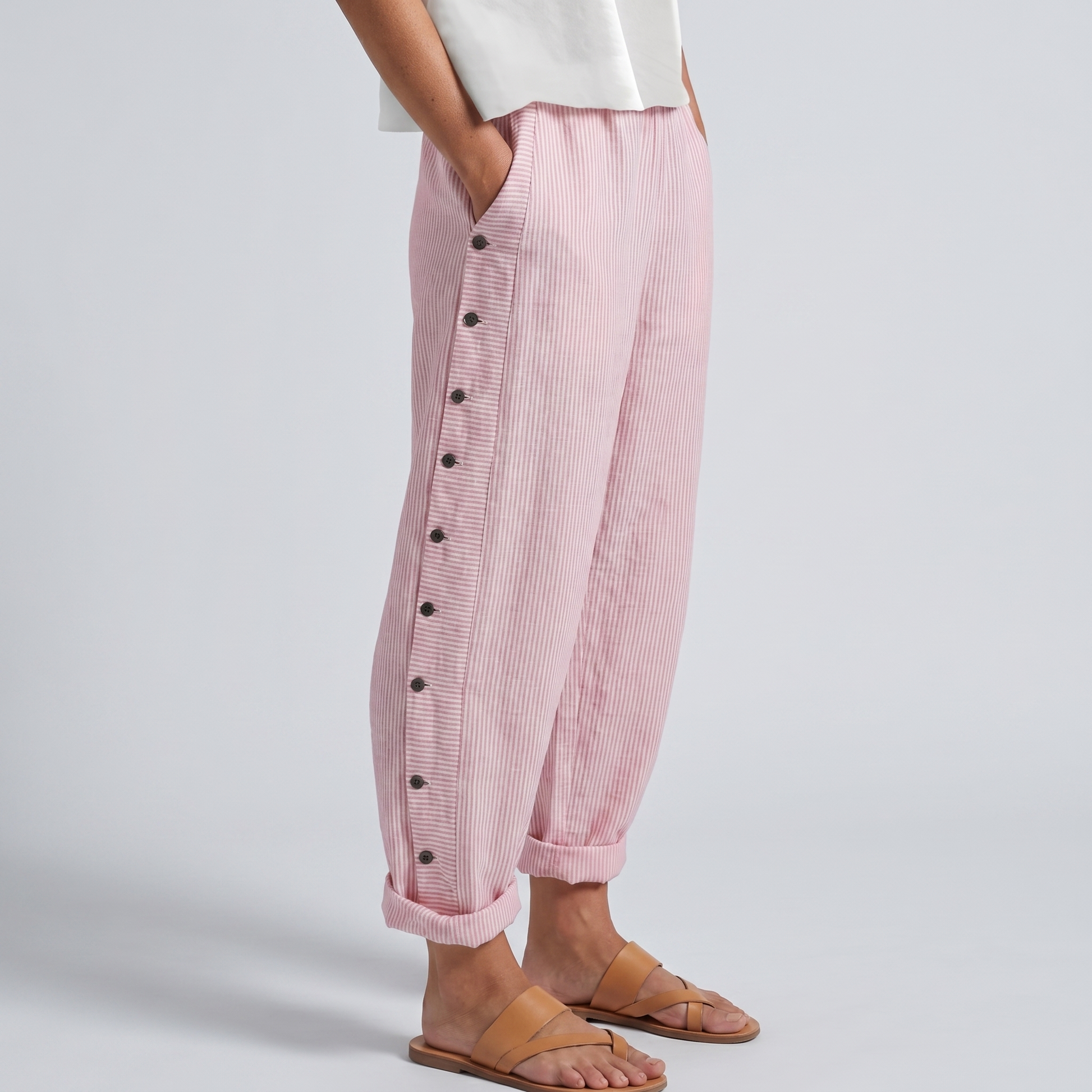Women's Striped Wide Leg Pants Relaxed Fit Summer Trousers - Image 5