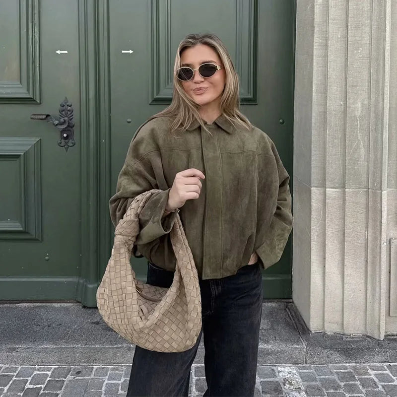 Gracelyn – Oversized kort bomberjakke til kvinder