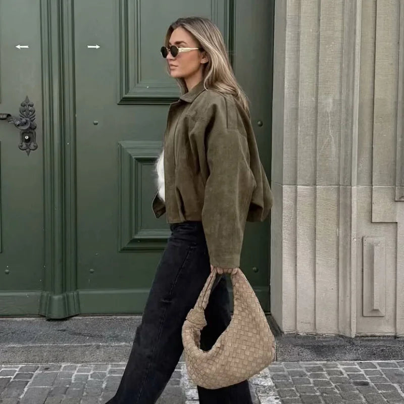 Gracelyn – Oversized kort bomberjakke til kvinder