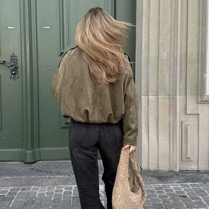 Gracelyn – Oversized kort bomberjakke til kvinder