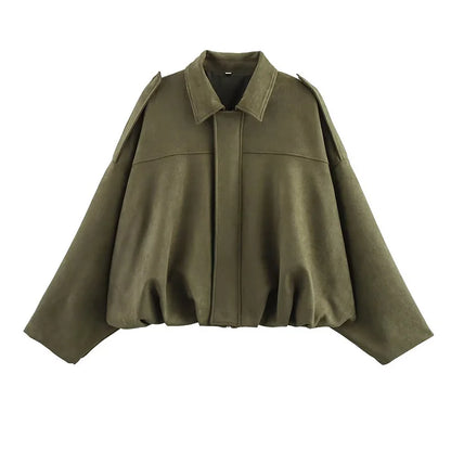 Gracelyn – Oversized kort bomberjakke til kvinder