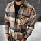 Men's Plaid Overshirt with Button Front and Chest Pocket