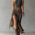 Women Asymmetrical One Shoulder Draped Maxi Dress Summer