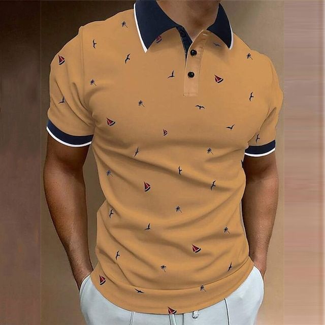 Men's Lightweight Nautical Print Polo Shirt - Image 2